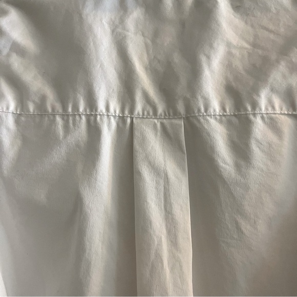 Tahari Puffed Sleeve Button Down Collared Shirt Size Medium White Cotton Blend - Picture 11 of 14